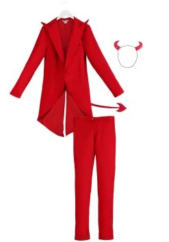 Mens Red Suit Devil Costume -FunCostumes shop adult red suit devil costume alt 6