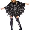 Black Web Glitter Poncho