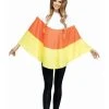 Women's Poncho Candy Corn