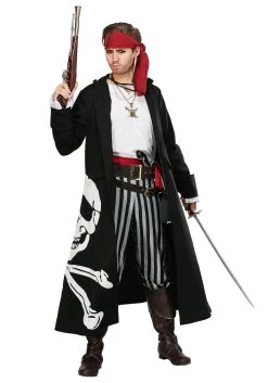 Pirate Flag Captain Plus Size Costume For Men