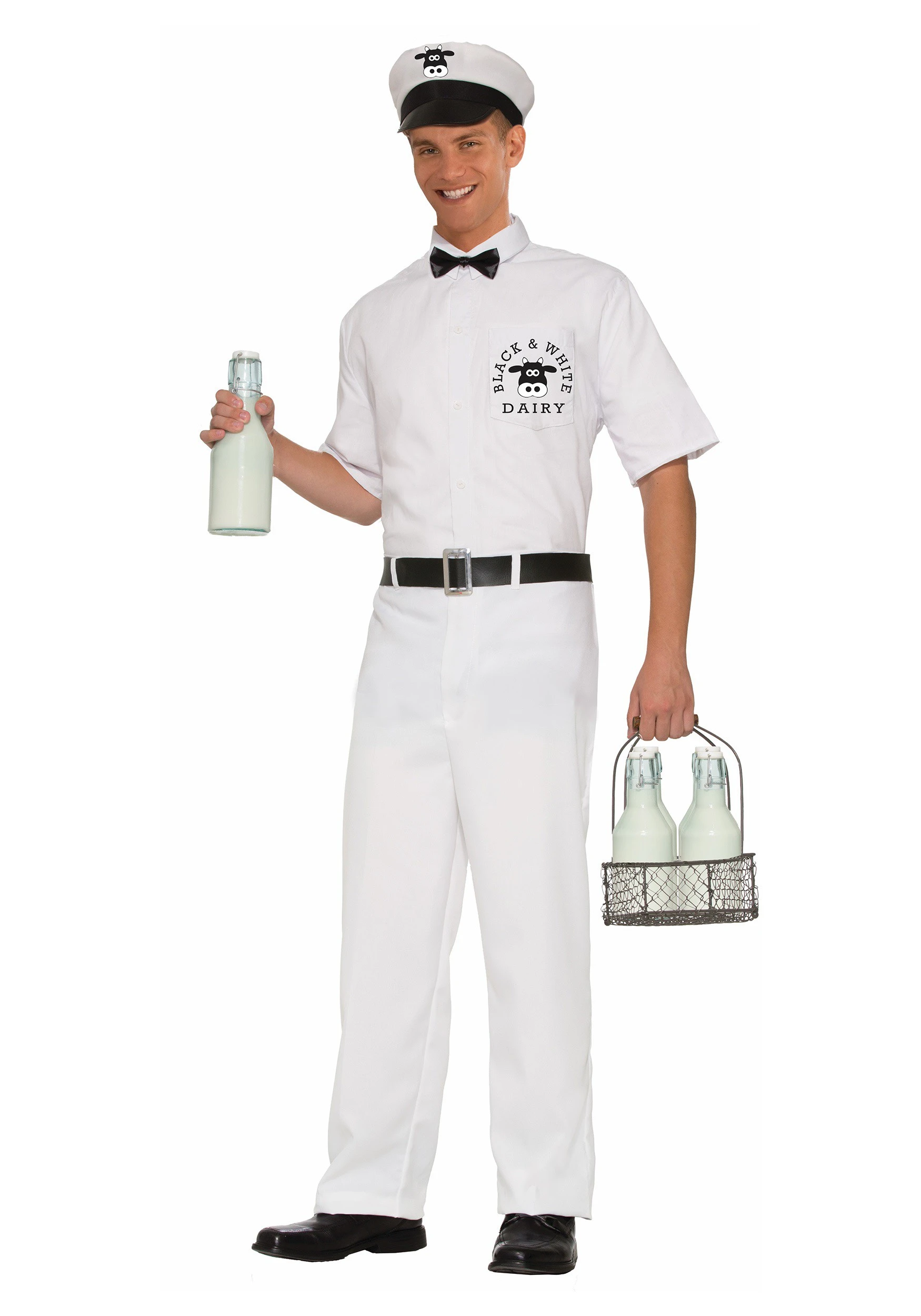 Men's Vintage Milkman Costume 1 Men's Vintage Milkman Costume