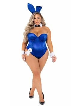 Playboy Women's Plus Size Royal Blue Bunny Costume
