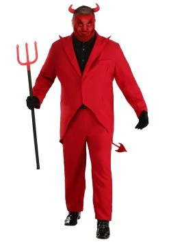 Adult Plus Size Red Suit Devil Costume