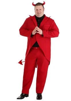 Adult Plus Size Red Suit Devil Costume -FunCostumes shop plus size red suit devil costume alt 4