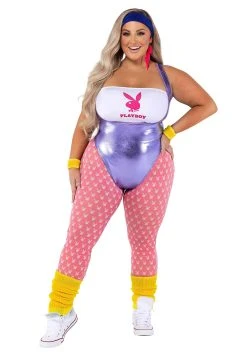 Womens Playboy 80s Workout Plus Size Costume