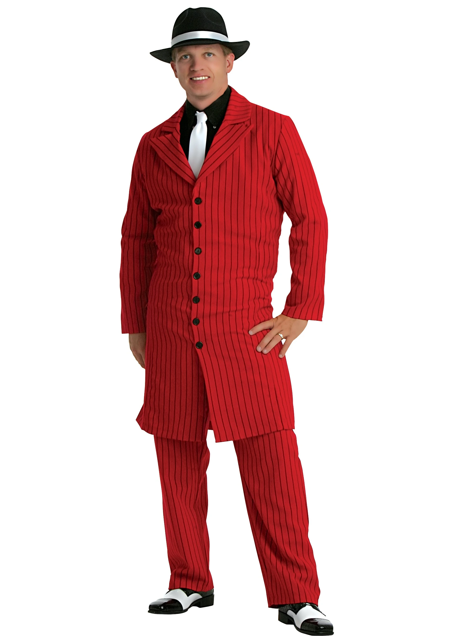 Red Gangster Zoot Suit Costume For Men 1 Red Gangster Zoot Suit Costume For Men