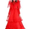 Red Gothic Plus Size Wedding Dress Costume
