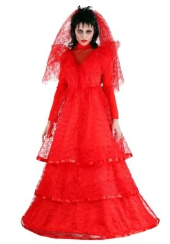 Red Gothic Plus Size Wedding Dress Costume