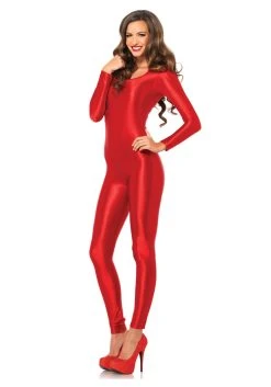 Red Spandex Catsuit For Women