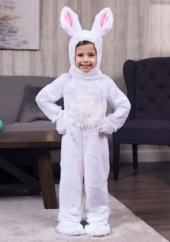 Open Face White Bunny Costume For Toddlers