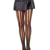 Vertical Striped Black And See-Through Pantyhose