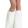 Women's White Fur Boot Covers