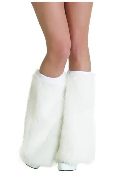 Women's White Fur Boot Covers