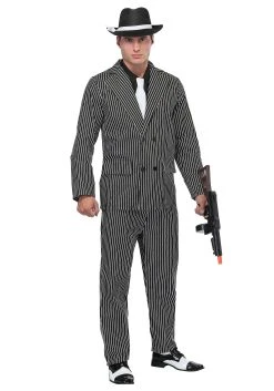 Wide Pin Stripe Gangster Men's Costume