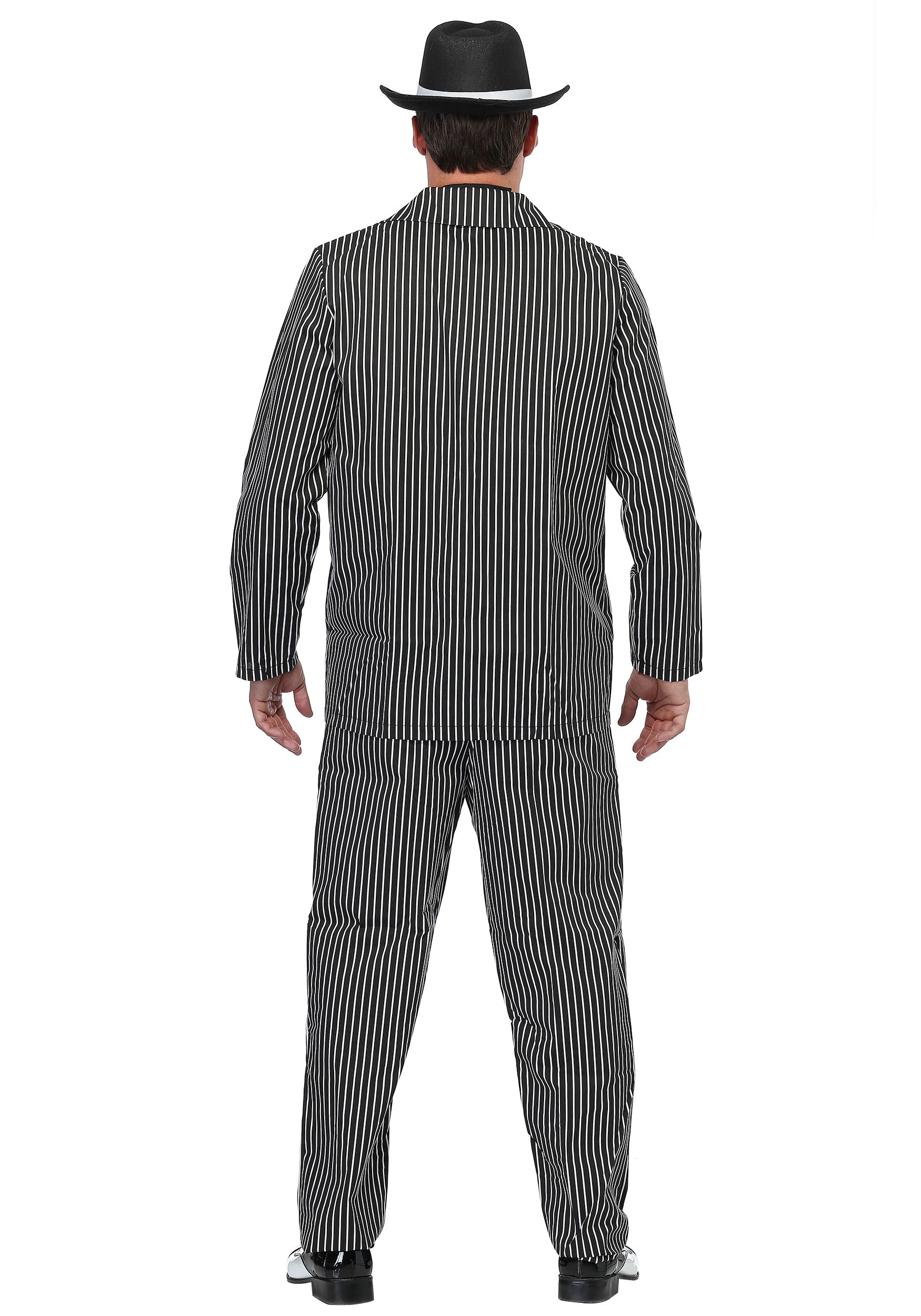 Wide Pin Stripe Gangster Men's Costume 2 Wide Pin Stripe Gangster Men's Costume - Image 2