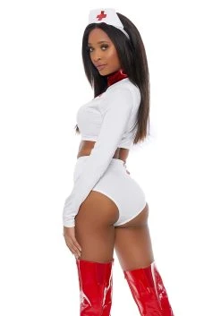 Rescue Me Nurse Costume For Women -FunCostumes shop womens rescue me nurse costume alt 2