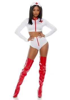 Rescue Me Nurse Costume For Women -FunCostumes shop womens rescue me nurse costume alt 3