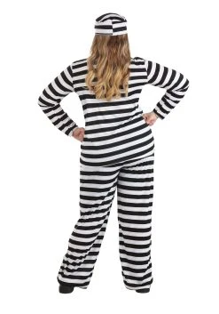 Striped Prisoner Womens Costume -FunCostumes shop womens vintage striped prisoner costume alt 2