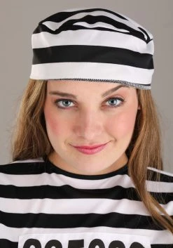 Striped Prisoner Womens Costume -FunCostumes shop womens vintage striped prisoner costume alt 3