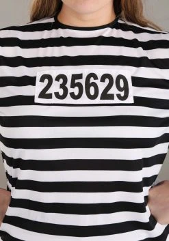 Striped Prisoner Womens Costume -FunCostumes shop womens vintage striped prisoner costume alt 4